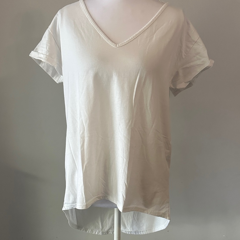 Women's Cream V-Neck Top